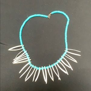 3/ $12 Tribal necklace teal and silver